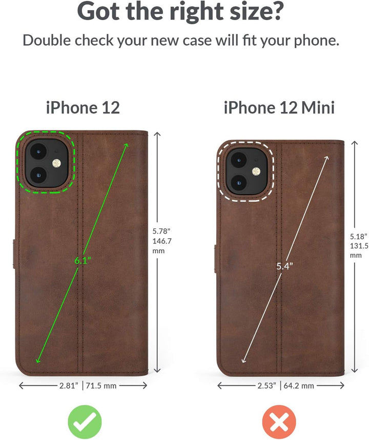 Snakehive iPhone 12 Hülle Leder - Stylische Handyhülle mit Kartenhalter & Standfuss - Handyhülle, Sc