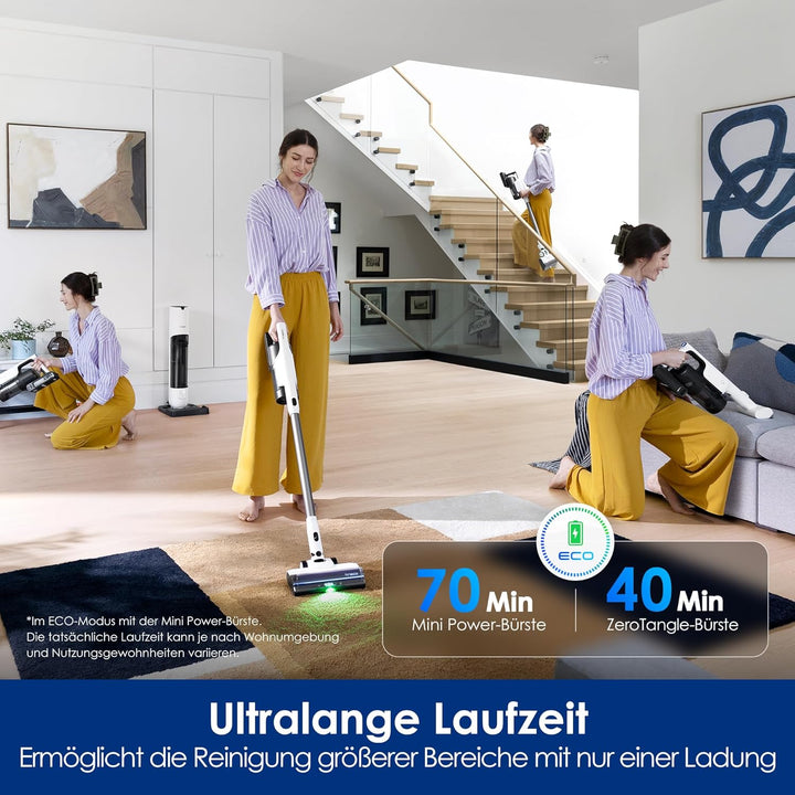 Tineco Pure ONE Station 5 Plus Kabellose Staubsauger mit 2,5L Absaugstation, Ladestation, Komplette