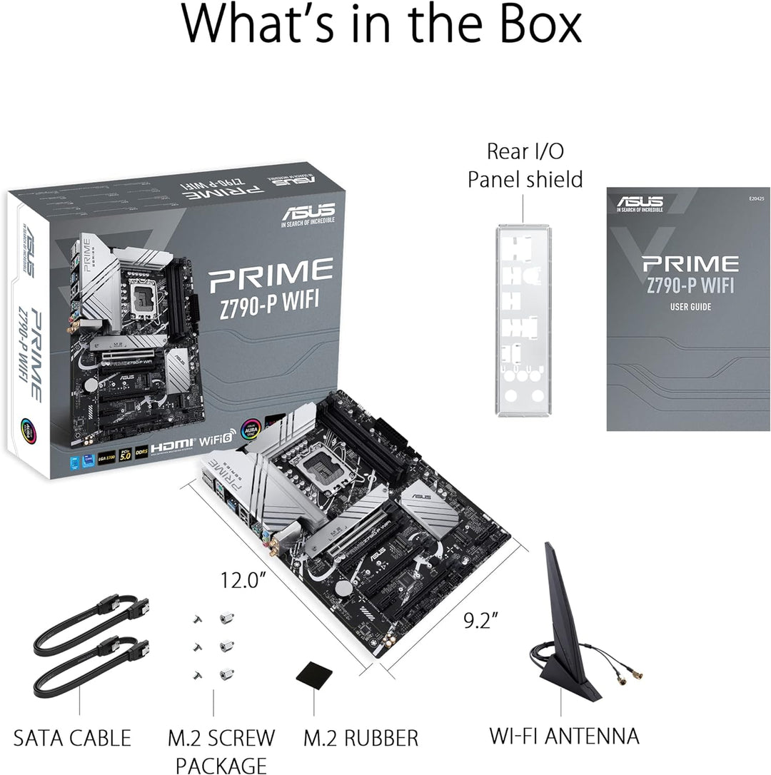 ASUS Prime Z790-P WIFI Gaming Mainboard Sockel Intel LGA1700 (ATX, PCIe 5.0, DDR5 Speicher, 3x M.2,