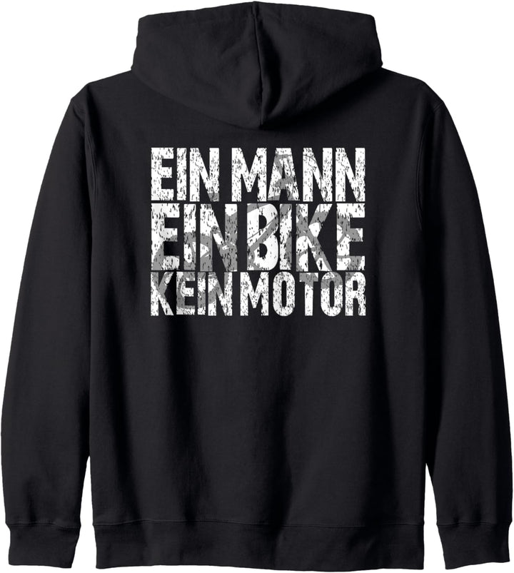 Anti E-Bike Mountainbike Fahrer MTB Spruch Rückendruck Kapuzenjacke