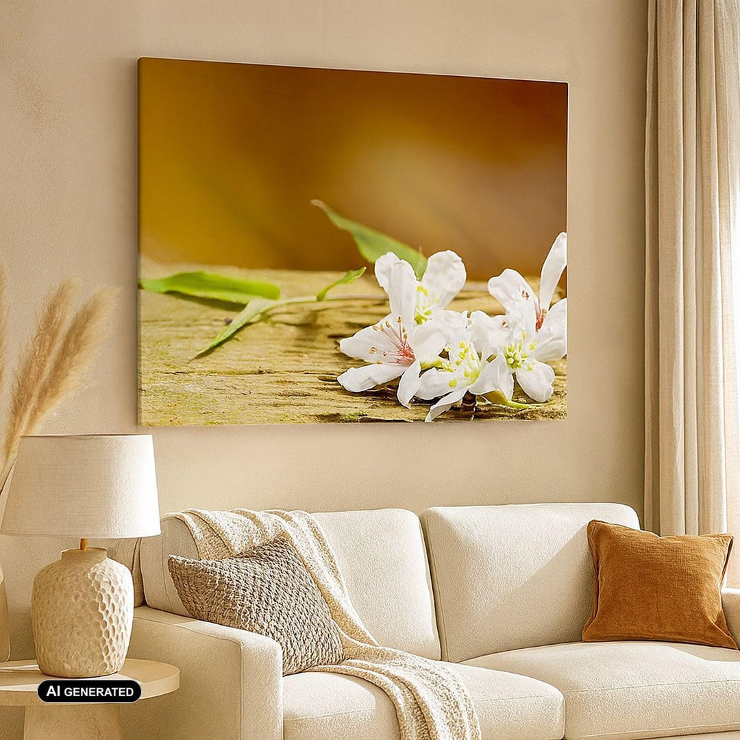 ARTTOR Bilder auf Leinwand 100x70cm Leinwandbild Asien spa bambus blume Gross Wanddeko Bild Schlafzi