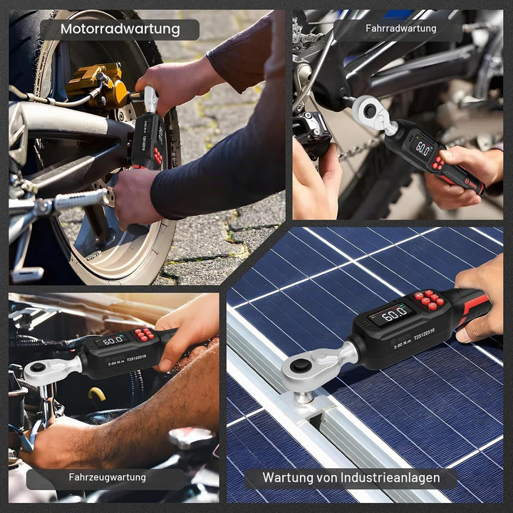 VANPO Digitaler Drehmomentschlüssel 3/8 Zoll(3–60 Nm) für Fahrrad &amp; Motorrad, ±2% Genauigkeit Elektr