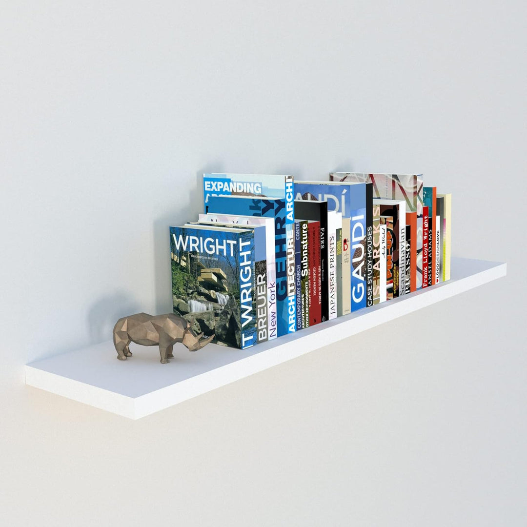 Henor Wandregal FSC® Holzwandregal 100 x 20 x 2.5 cm. Laden Sie 25 kg. Weiss 100 Weiss, P-20 Cm., 10