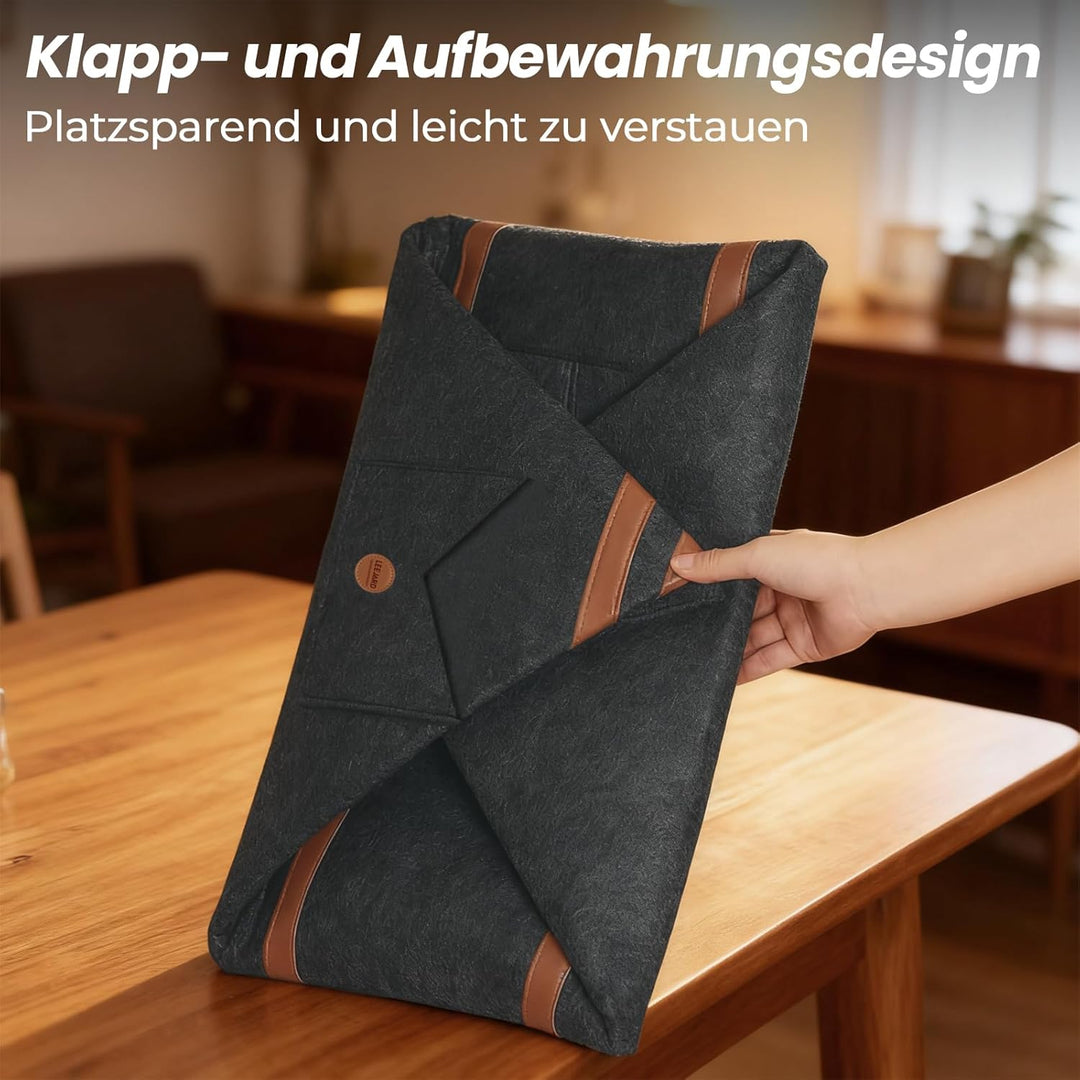 Holzkörbe für Kaminholz, Gross Holzkorb aus Filz Mit Metallrahmen, Seitentaschen und Griffen, auch a