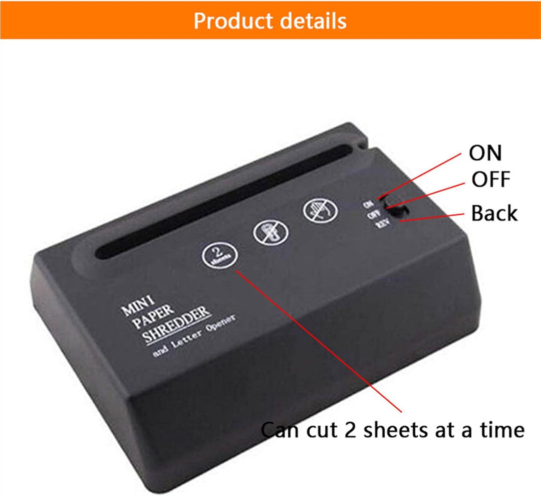 Buachois USB-Aktenvernichter, Universelle Tragbare Mini-Elektro-Akku-Papierschneidemaschine Für Doku