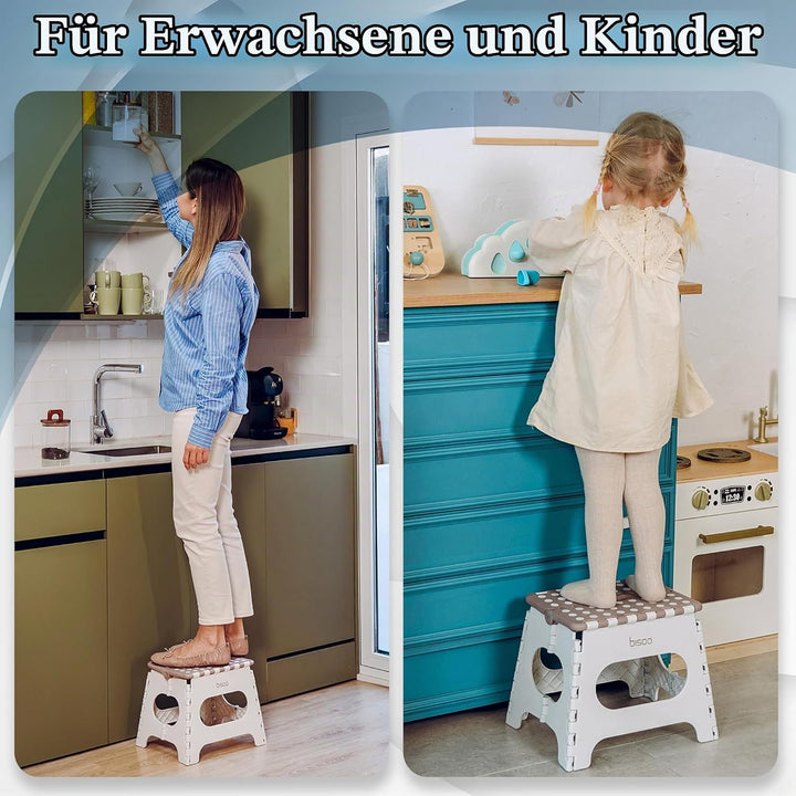 Bisoo Tritthocker Kinder Klapphocker 27 cm, Toilettenhocker, Bad, WC, Mokka Mokka 27 cm 1, Mokka 27