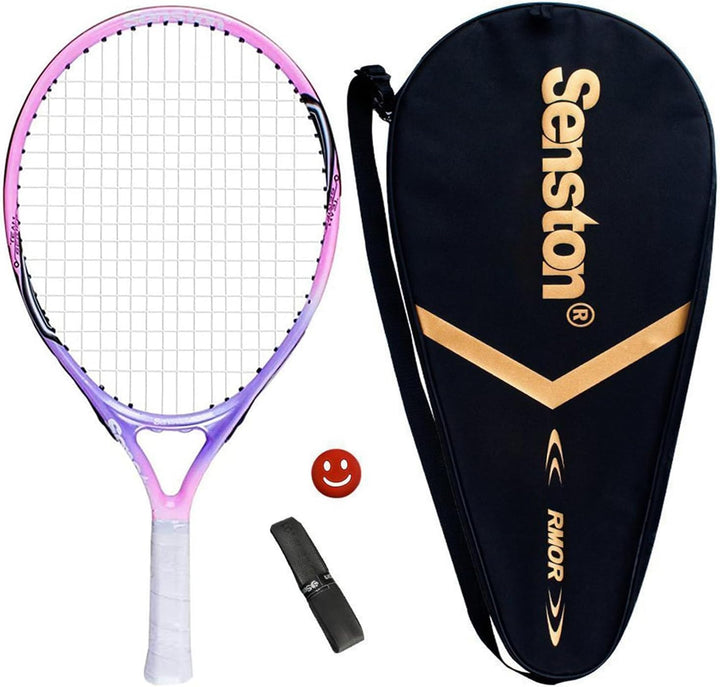 Senston Tennisschläger 19/23/25 One-Piece-Design Tennis Schläger Set mit Tennistasche,Overgrip,Vibra