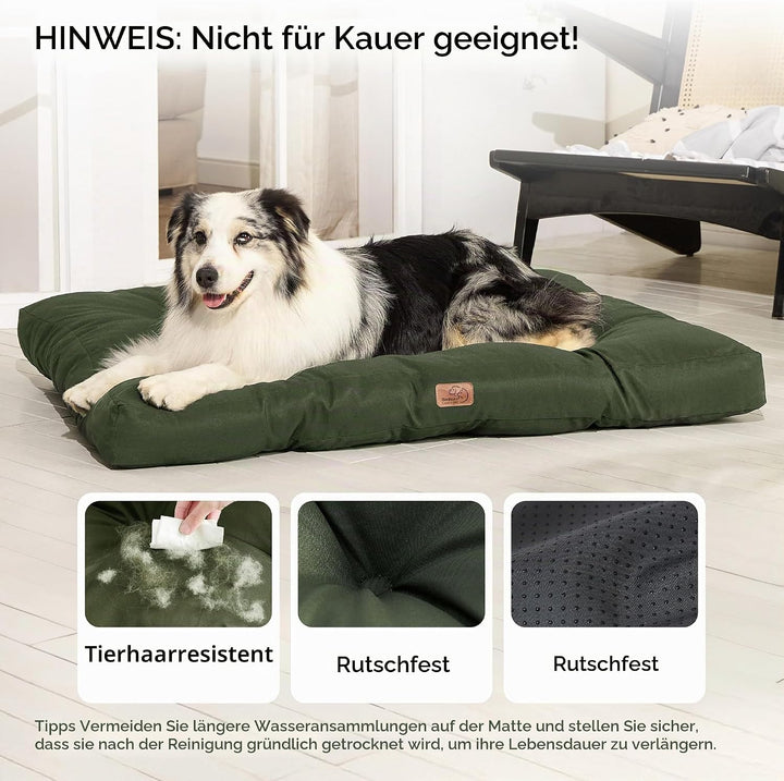 BEDSURE waschbares Hundebett Oxford für Grosse Hunde, 120x90cm grün | Pflegeleicht Bequeme Haustierm