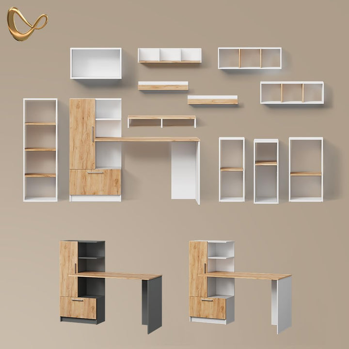 Livinity Monitorständer Lorena, Anthrazit/Goldkraft Eiche, 80 x 12 cm Anthracite/Goldkraft Oak, Anth