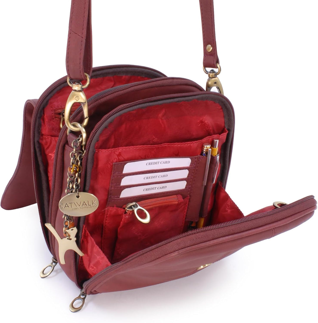 Catwalk Collection Handbags - Leder - Organizer/Umhängetasche/Schultasche/Aktentasche für Damen - ME
