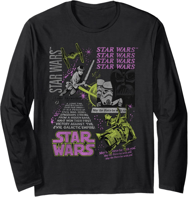 Star Wars Comic Collage Langarmshirt