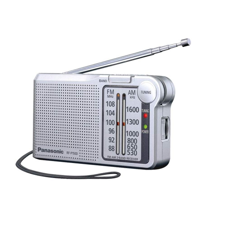 Panasonic RF-P150DEG-S Taschenradio mit Trageriemen, Batteriebetrieb silber Single, Single