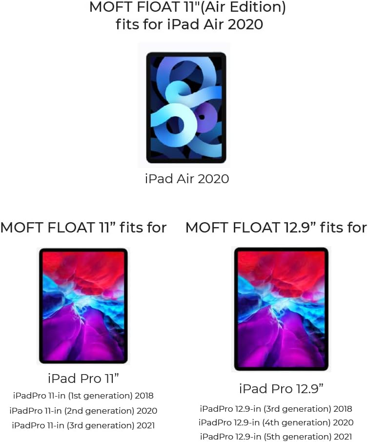 MOFT Float, 2-in-1, Tablet-Ständer und -Hülle für das 10,9-Zoll-iPad Air 2020, stossfest und verstel