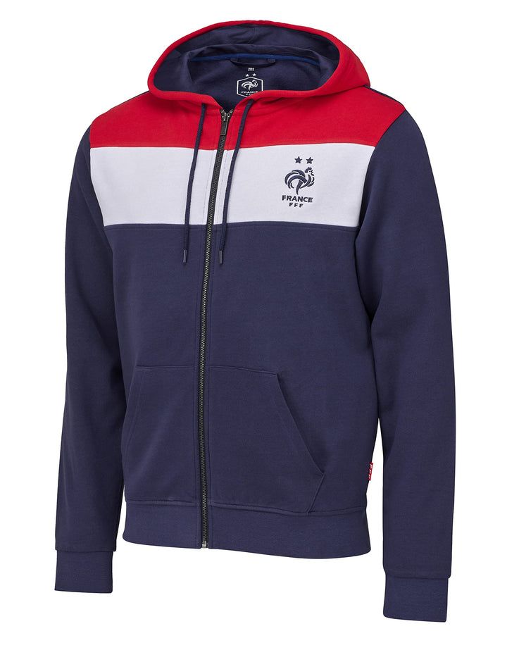 Equipe de FRANCE de football Kapuzenpullover, FFF, mit Reissverschluss, offizielle Kollektion S Blau