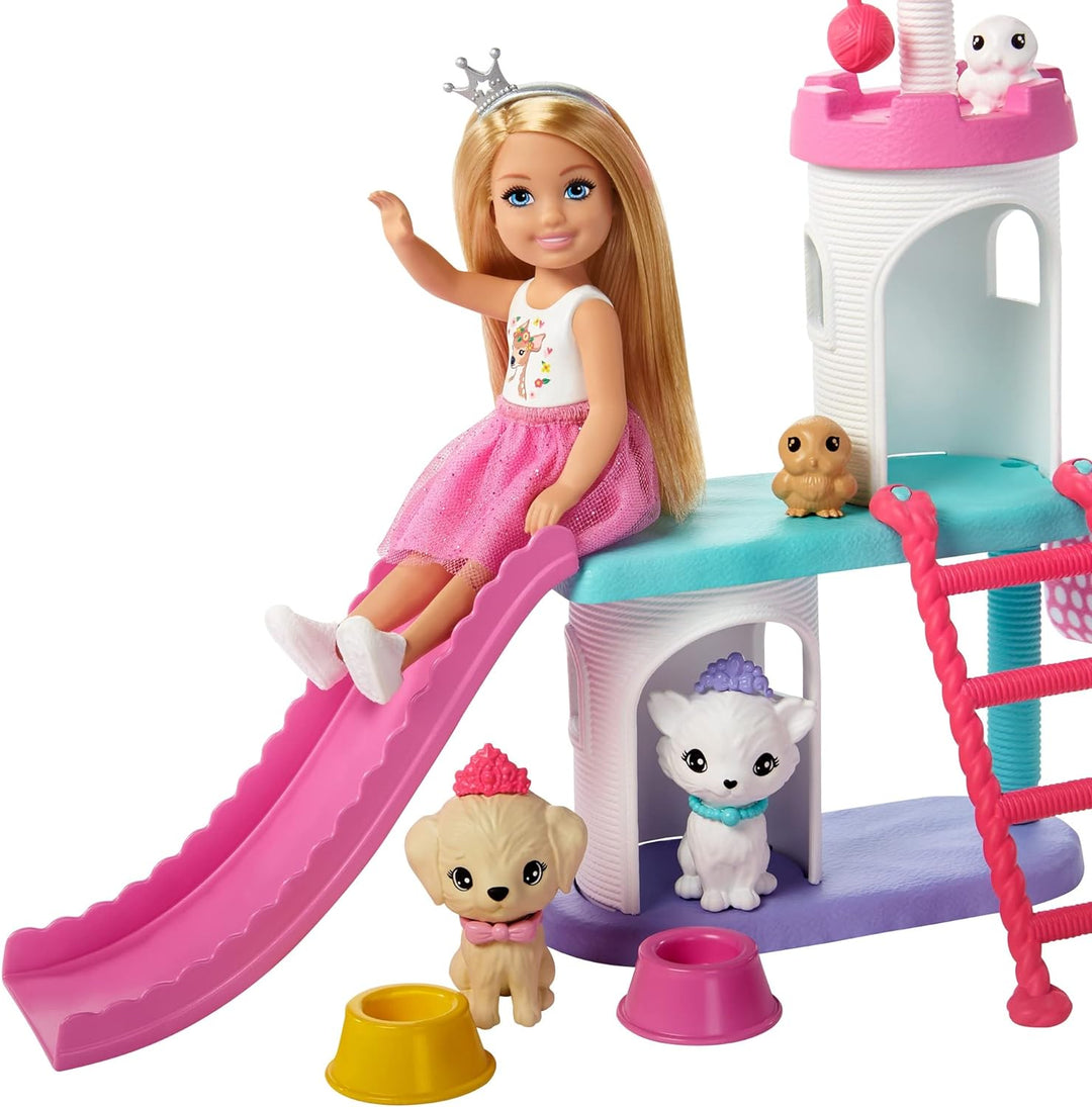 Barbie GML73 - Barbie Prinzessinnen-Abenteuer Haustier-Spielset mit Chelsea Puppe, Spielzeug für Kin