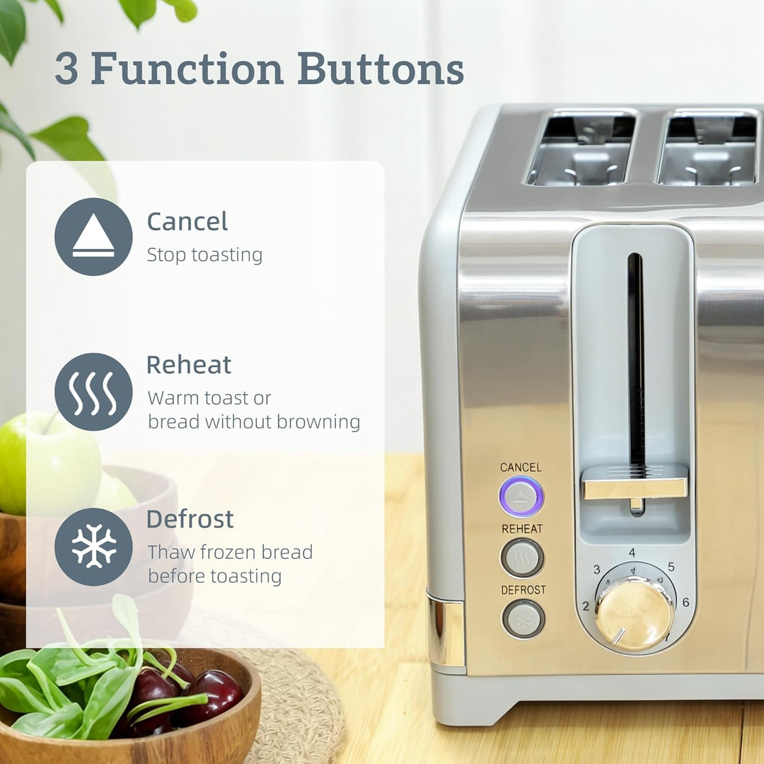HOMCOM Wasserkocher Toaster Set 1,7L 2200W Schnell Wasserkocher mit Thermostat, Kalkfilter, 4 Scheib