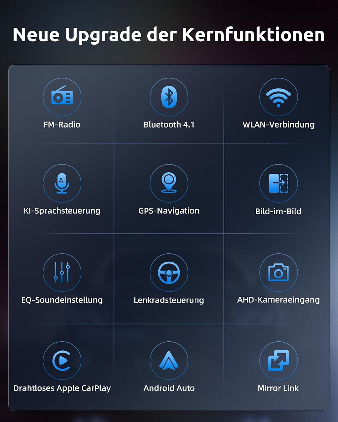 ESSGOO 4+64G Android 15 Wireless Carplay und Android Auto Autoradio Weiss, Weiss