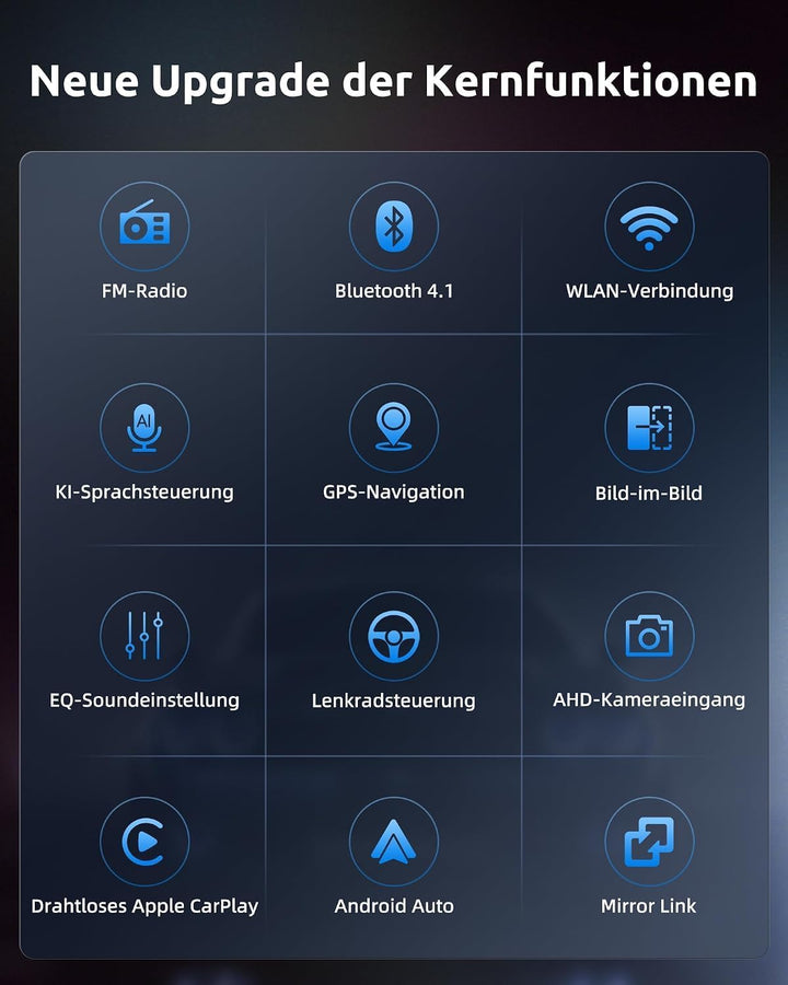 ESSGOO 4+64G Android 15 Wireless Carplay und Android Auto Autoradio Weiss, Weiss