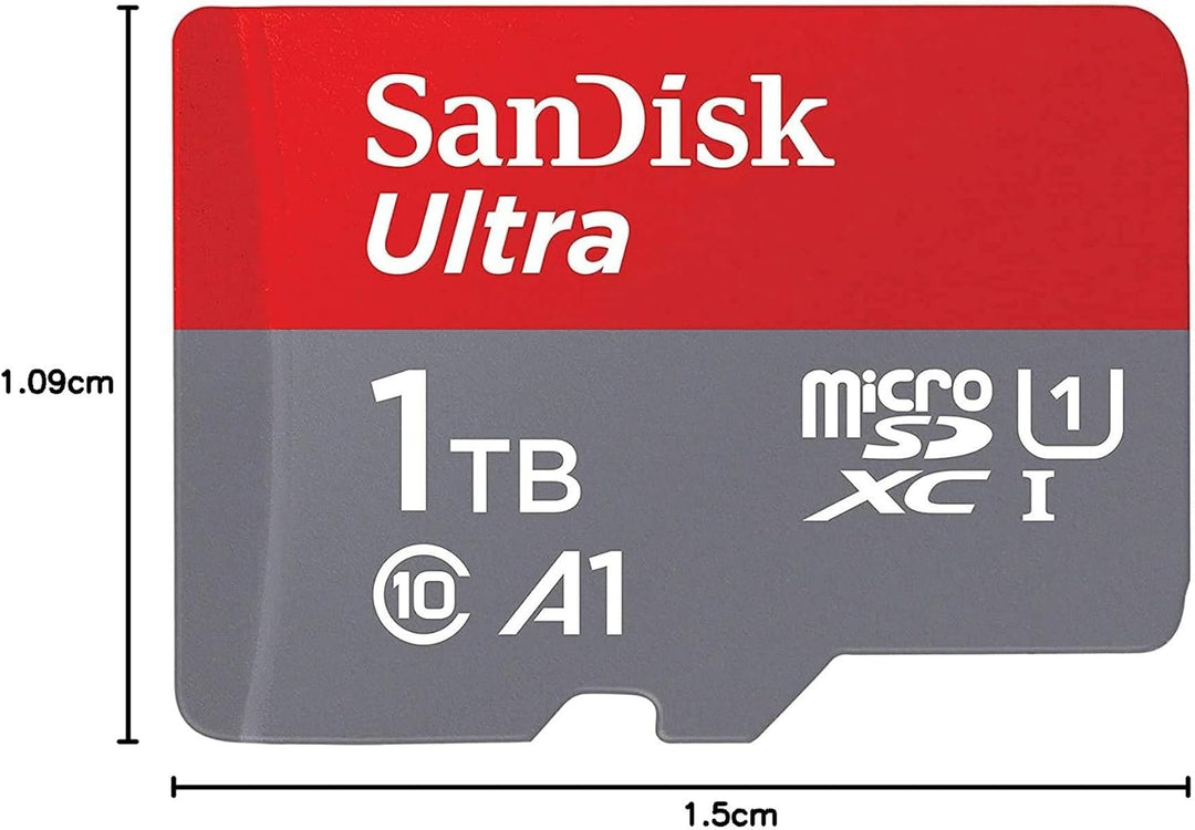 SanDisk Ultra 1TB microSDXC Memory Card + SD Adapter with A1 App Performance Up to 120 MB/s, Class 1