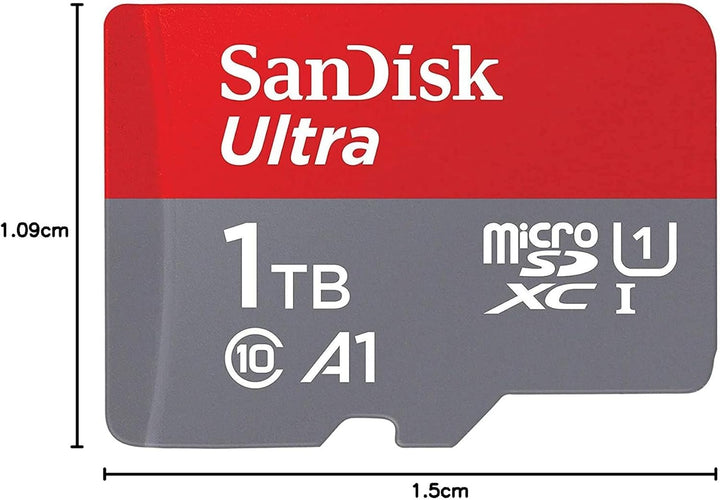 SanDisk Ultra 1TB microSDXC Memory Card + SD Adapter with A1 App Performance Up to 120 MB/s, Class 1
