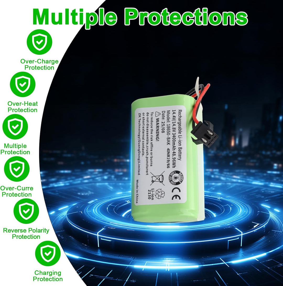 3400mAh Ersatzbatterie Kompatibel mit Tikom L9000 L9000 Pro G8000, Yeedi K600 K650 K680 K700, Amarey