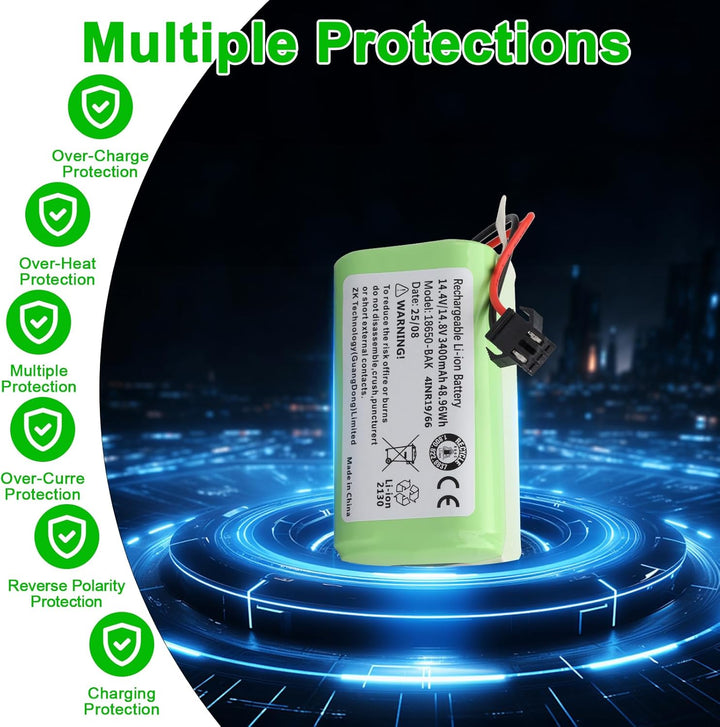 3400mAh Ersatzbatterie Kompatibel mit Tikom L9000 L9000 Pro G8000, Yeedi K600 K650 K680 K700, Amarey