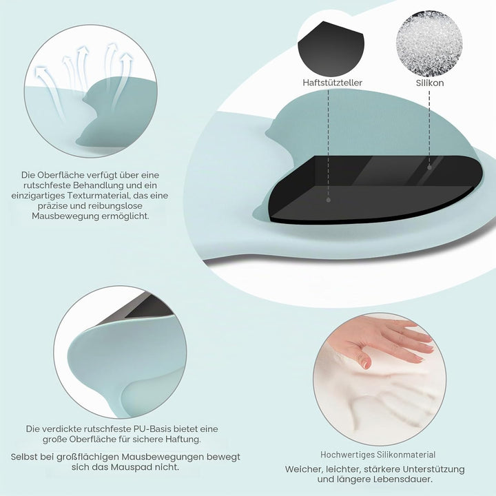 MOSISO Handgelenkstütze für Mauspad&amp;Tastatur Set, Ergonomisch Kreisförmig Mauspad&amp;Untersetzer Rutsch