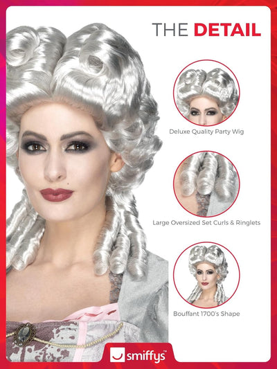 Deluxe Marie Antoinette Wig OS White, OS White