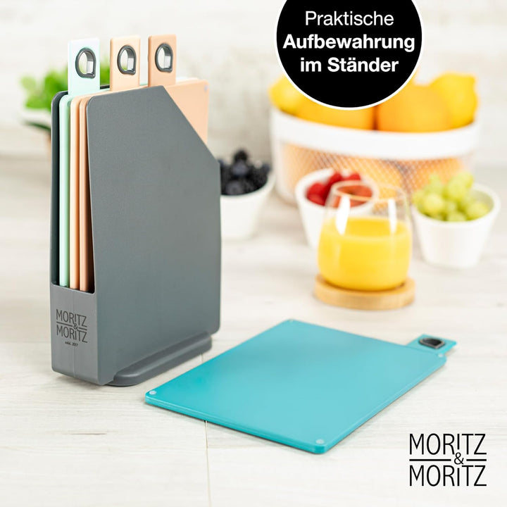 Moritz & Moritz 4X Frühstücksbrettchen Spülmaschinenfest 20,5 x 14,5 cm - Schneidebrett Kunststoff K