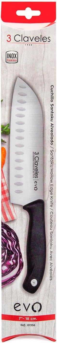 EVO POLIPROPYLENE HANDLE SANTOKU HOLLOW EDGE KNIFE 18 cm - 7" E 3C