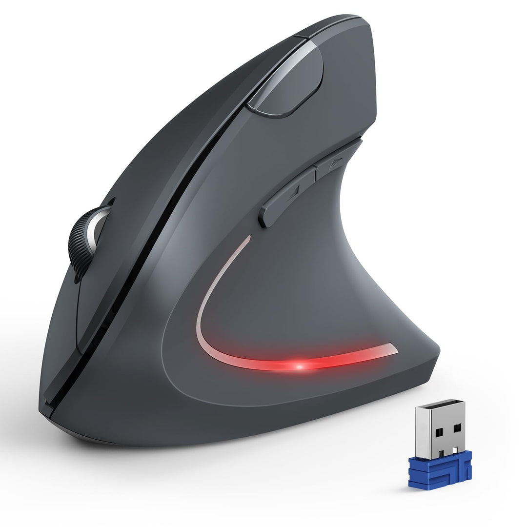 TECKNET Ergonomische Kabellose Bluetooth Maus - Vertikale Wireless Mouse mit 3 Gerät (BT+BT+USB), Op