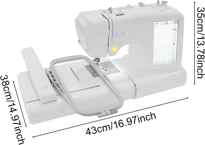 Automatische Stickmaschine, 45W computergesteuerte Nähmaschine mit 162 Integrierte Stichmuster, 0–65