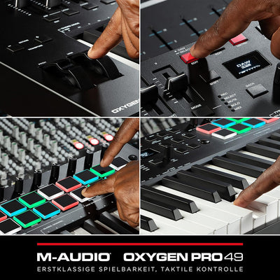 M-Audio Oxygen Pro 49 - 49-Tasten USB MIDI Keyboard Controller mit Beat Pads, MIDI-zuweisbaren Regle