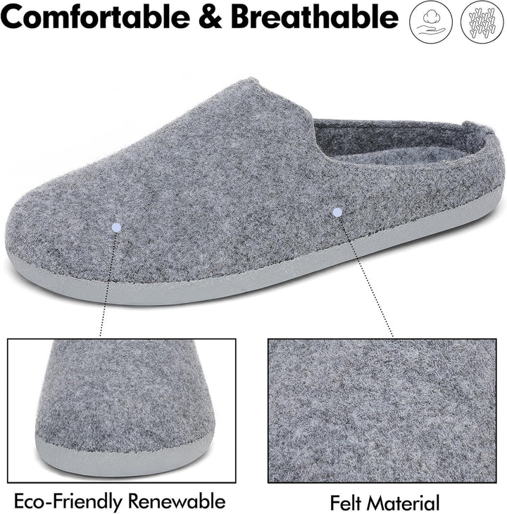 Mishansha Filz Hausschuhe Winter Bequem Filzpantoffeln für Damen Herren Gr.36-47 37 EU Anthrazitgrau