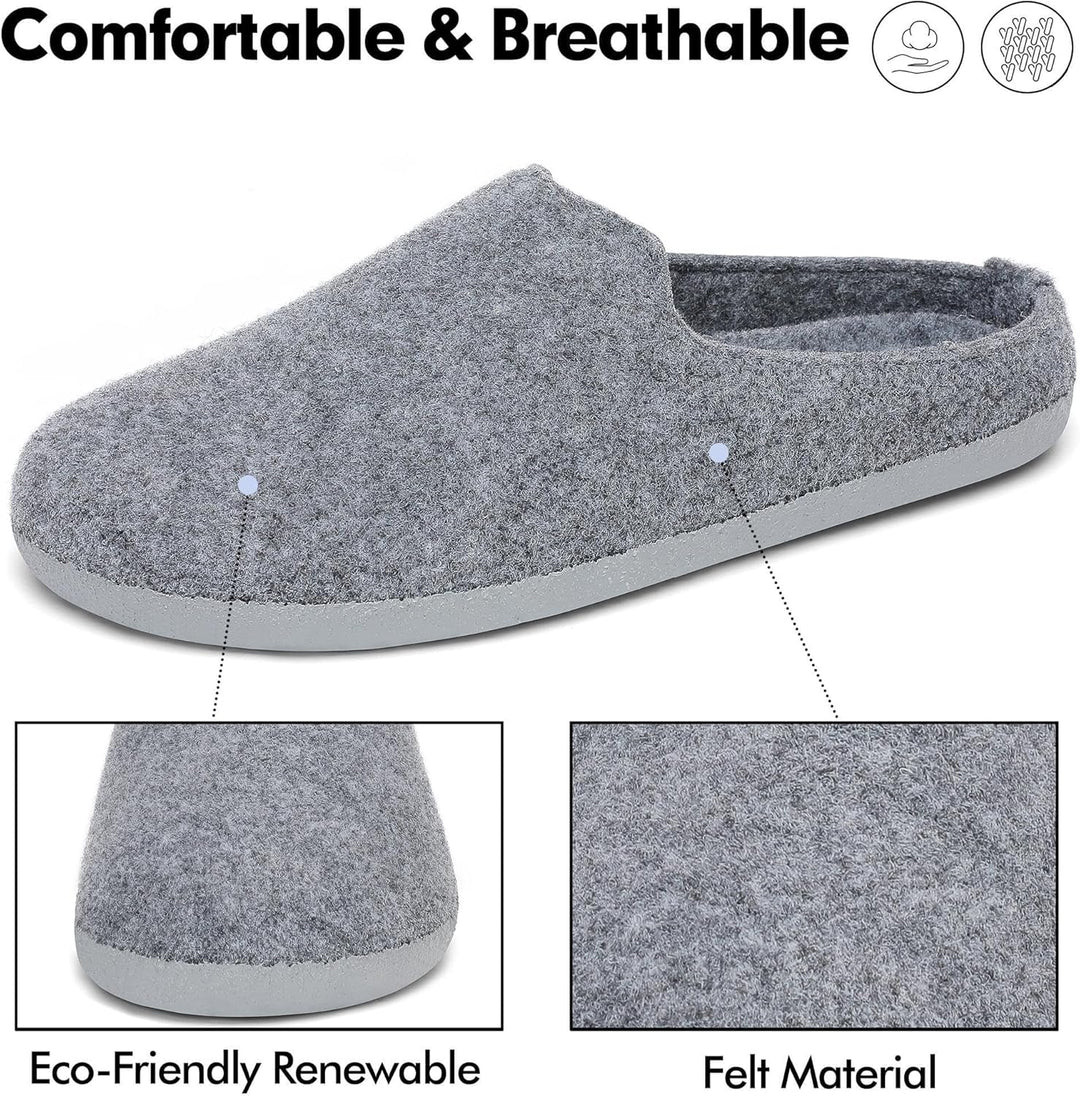 Mishansha Filz Hausschuhe Winter Bequem Filzpantoffeln für Damen Herren Gr.36-48 36 EU Anthrazitgrau