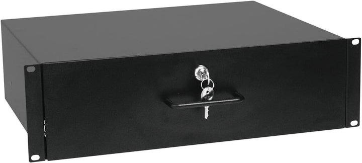 OMNITRONIC Rackschublade mit Schloss 3HE | Abschliessbare Schublade für 19" Racks