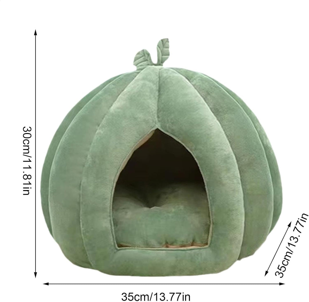 Pumpkin Cat Bed, Enclosed Cat House, Cat Cave Bed, Thickened Halloween Pet Bed, Cat Hideaway for Kit
