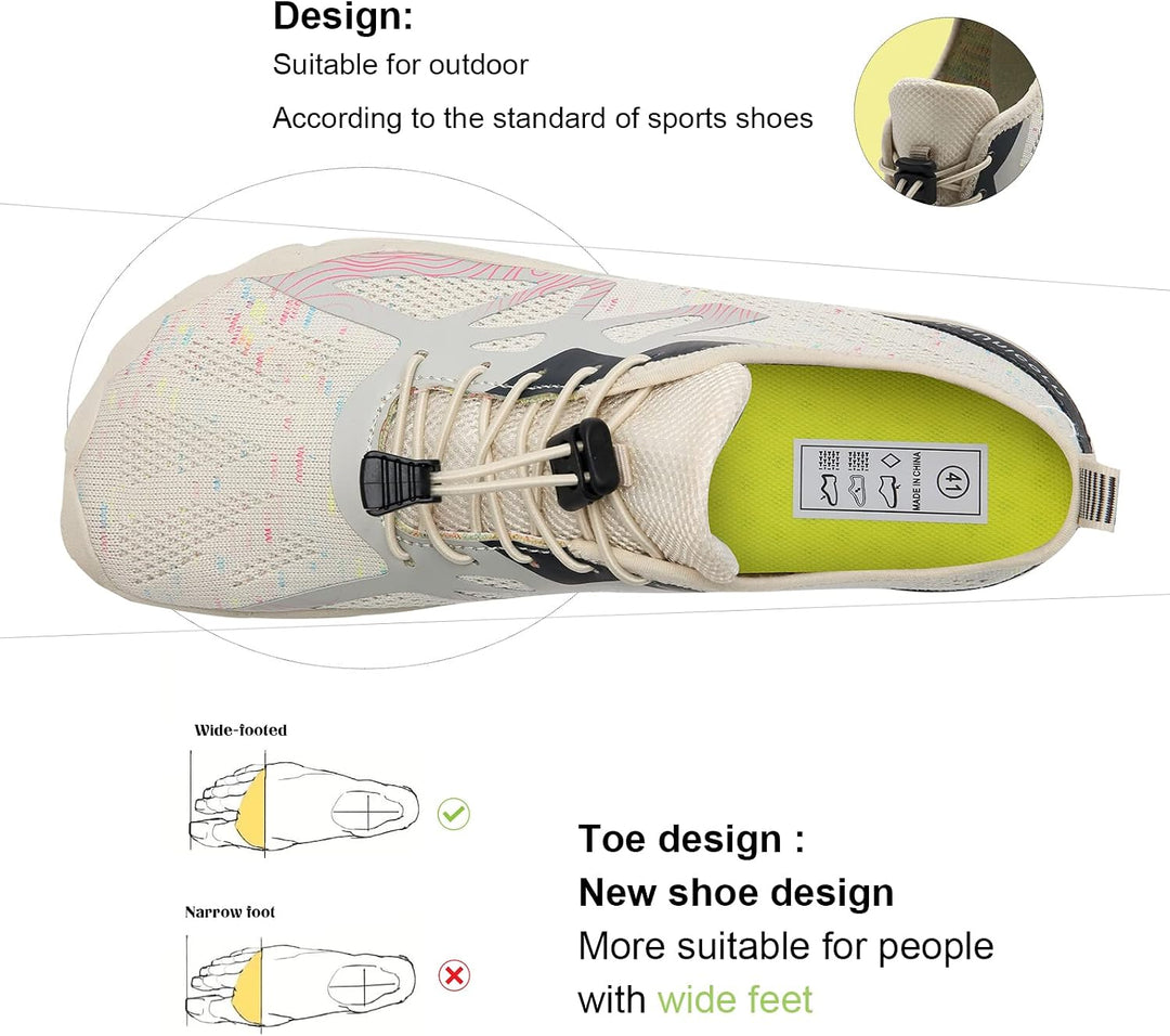 IceUnicorn Herren Damen Barfussschuhe Traillaufschuhe Fitnessschuhe Knit Minimalistische Breiter Zeh