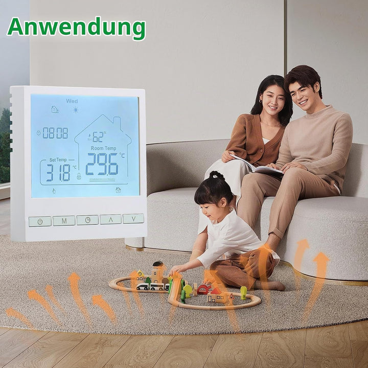 Wengart Digitaler Thermostat WG905,Anzeige der Luftfeuchtigkeit im Innenbereich Programmierbarer The