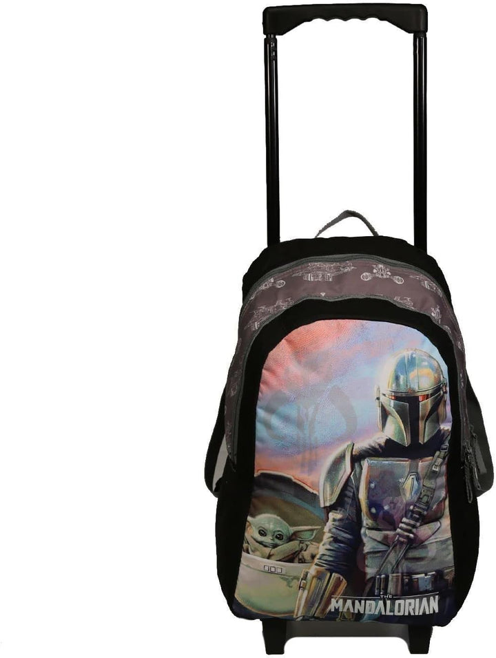 Bagtrotter Star Wars/The Mandalorian Baby Yoda Rucksack mit Rollen Schwarz und Grau