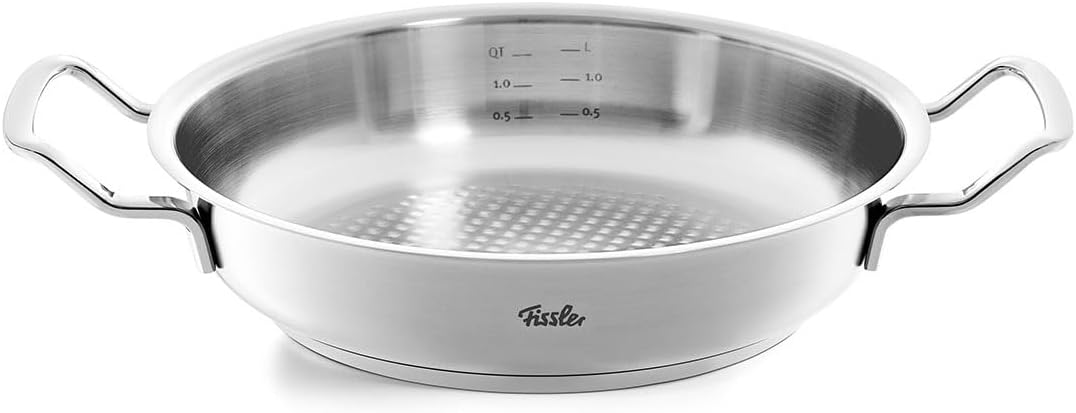 Fissler Original-Profi Collection / Edelstahl-Servierpfanne rund (2 L, Ø 24 cm) mit Hochraum-Deckel,