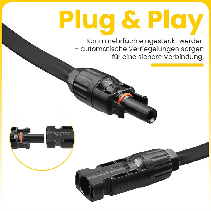 Offgridtec PV-zu-PV Flachkabel 4mm², Superflaches Solarkabel-Verlängerungskabel mit hochwertigen Ste