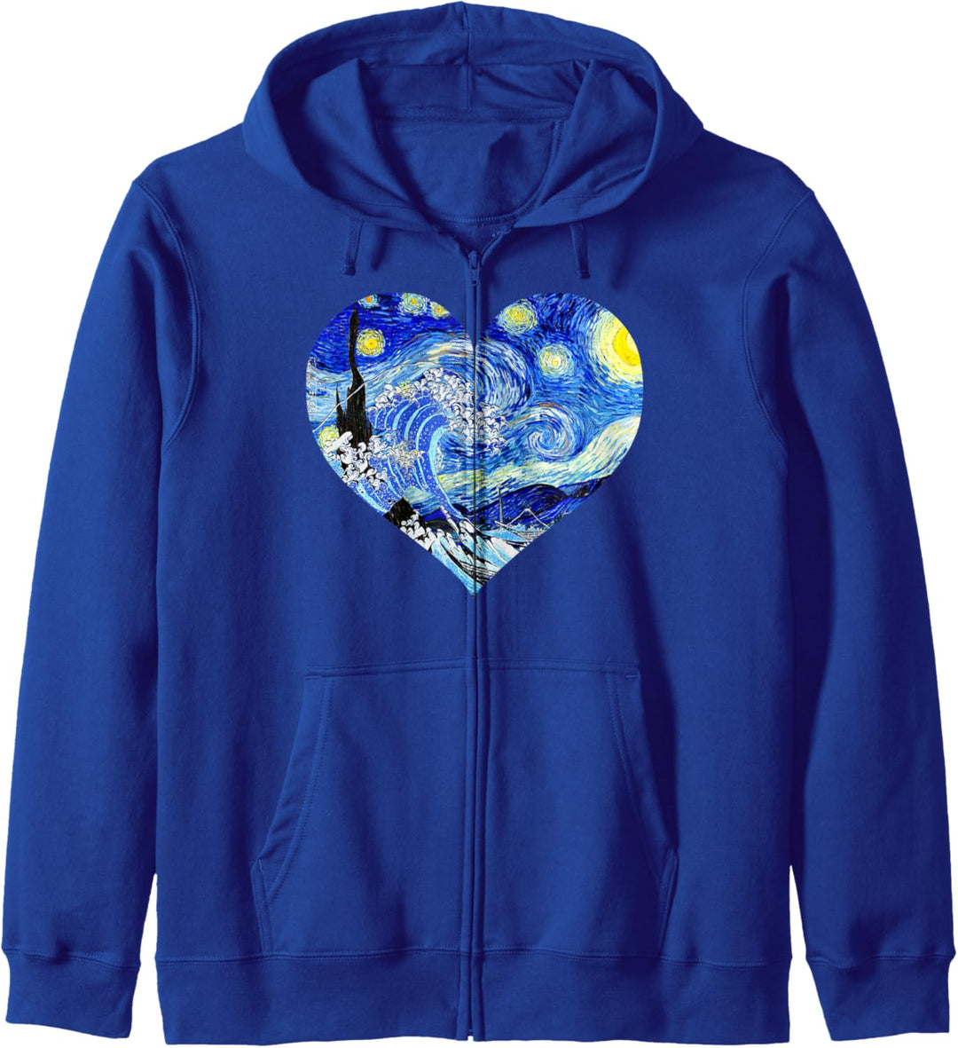 The Great Starry Night Wave Famous Art Van Gogh Heart Design Kapuzenjacke