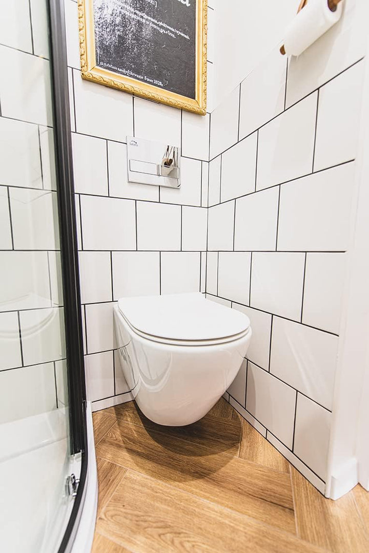 KOLMAN Wand-WC Desna Spülrandloses Weiss mit Slim Soft-close Absenkautomatik Deckel und Schallschutz