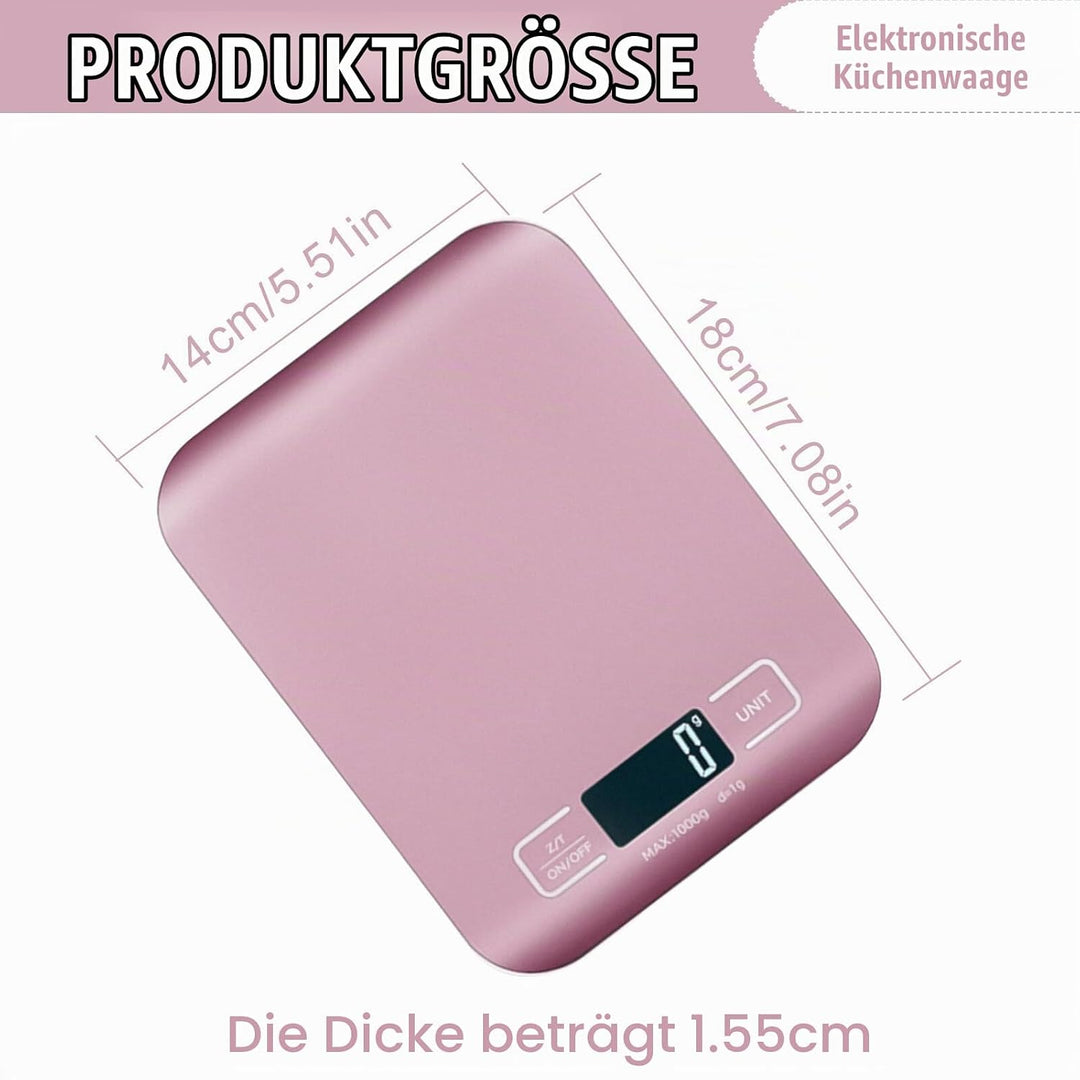 Küchenwaage Digital, 10kg/1g Küchenwaage USB Wiederaufladbar Digitale Küchenwaagen mit LCD Display &amp;