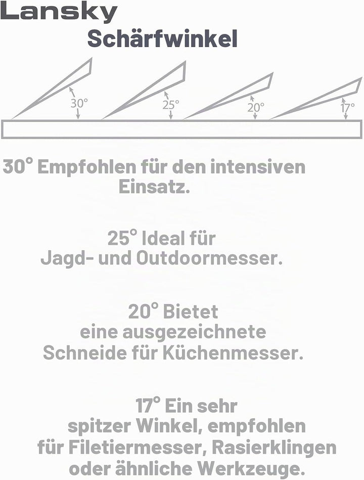 Lansky Diamant-Schärfset, mit 3 Steinen, grob, mittel, fein, inkl. Klammer, Führungsstäbe, Schleiföl