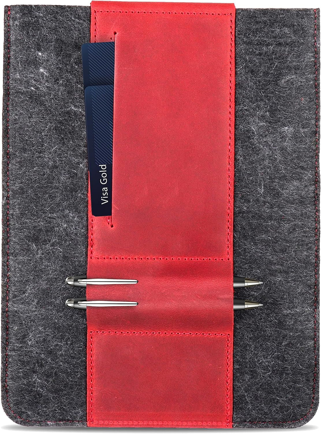 MegaGear Echtleder Tablet Hülle für iPad Pro 11 Zoll, Alle Generationen iPad Air & iPad (Rot, 12.9 I