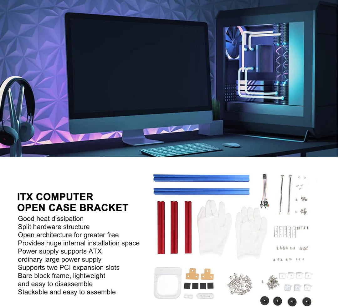 Dpofirs ITX Computer Open Case Bracket, Mini ITX PC Test Bench Open Air Frame Overclock Case Compute