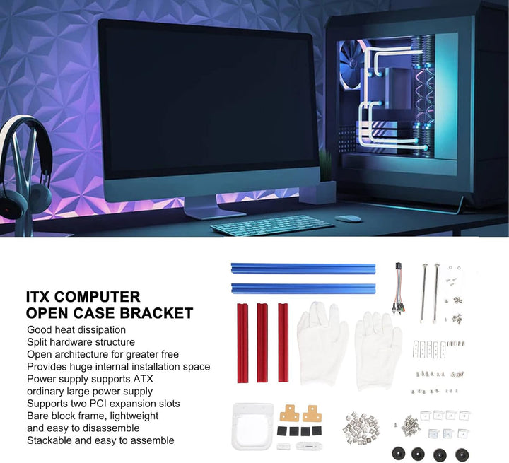 Dpofirs ITX Computer Open Case Bracket, Mini ITX PC Test Bench Open Air Frame Overclock Case Compute