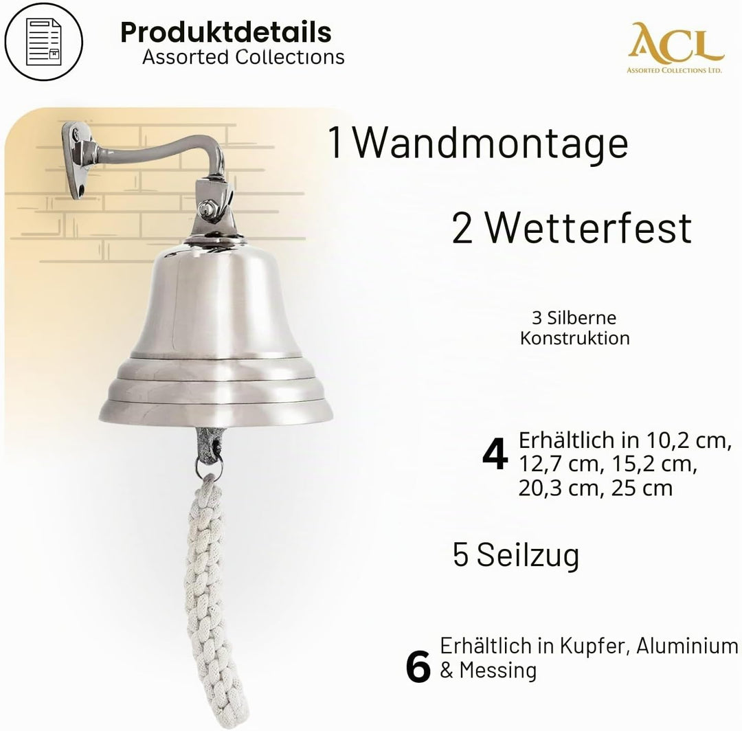 ACL Bar Home Pub Zubehör Handtürklingel - Wandmontierte Bar-Türklingel Nautische Dekorationen - Einz